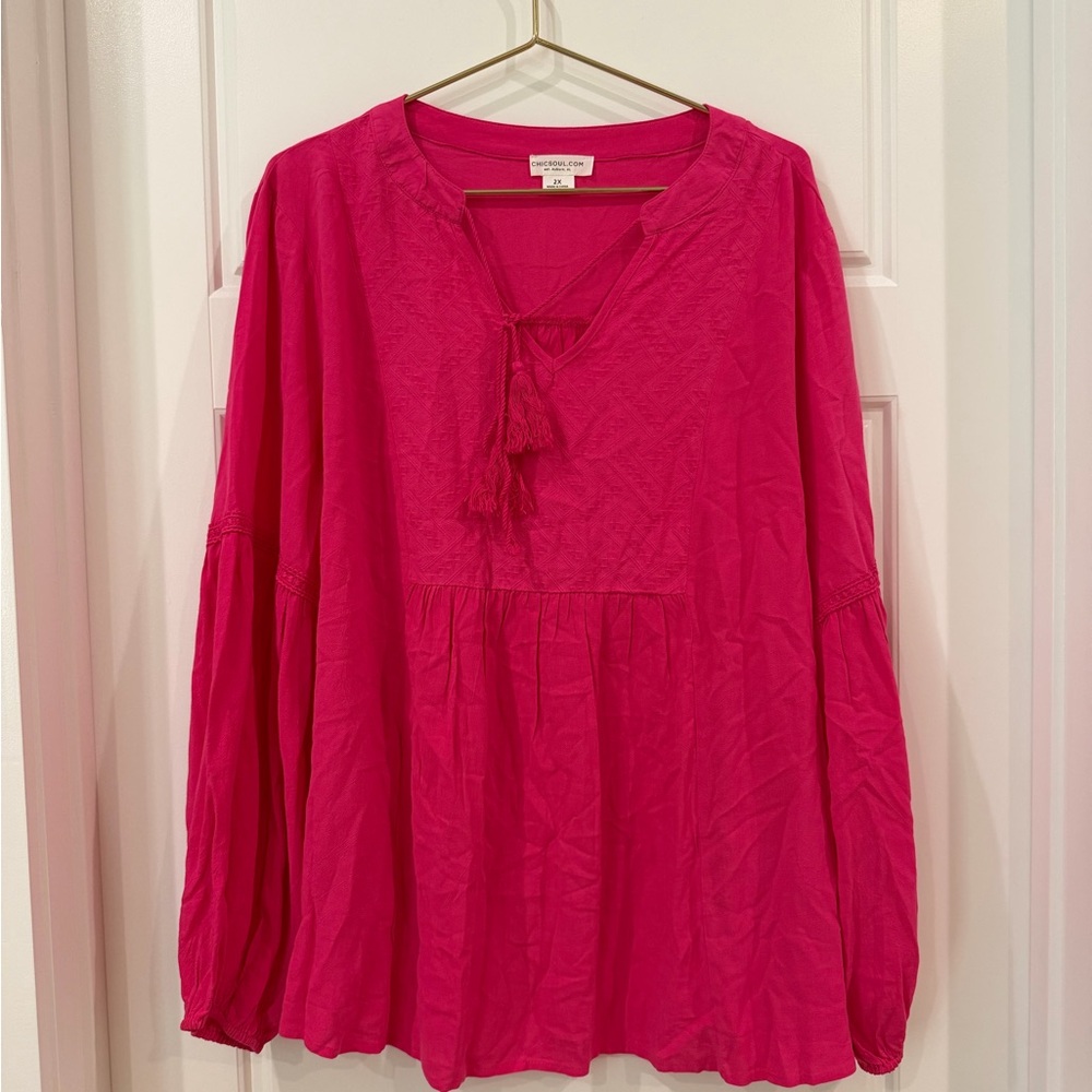 NEW Chic Soul Hot Pink Top - 2x